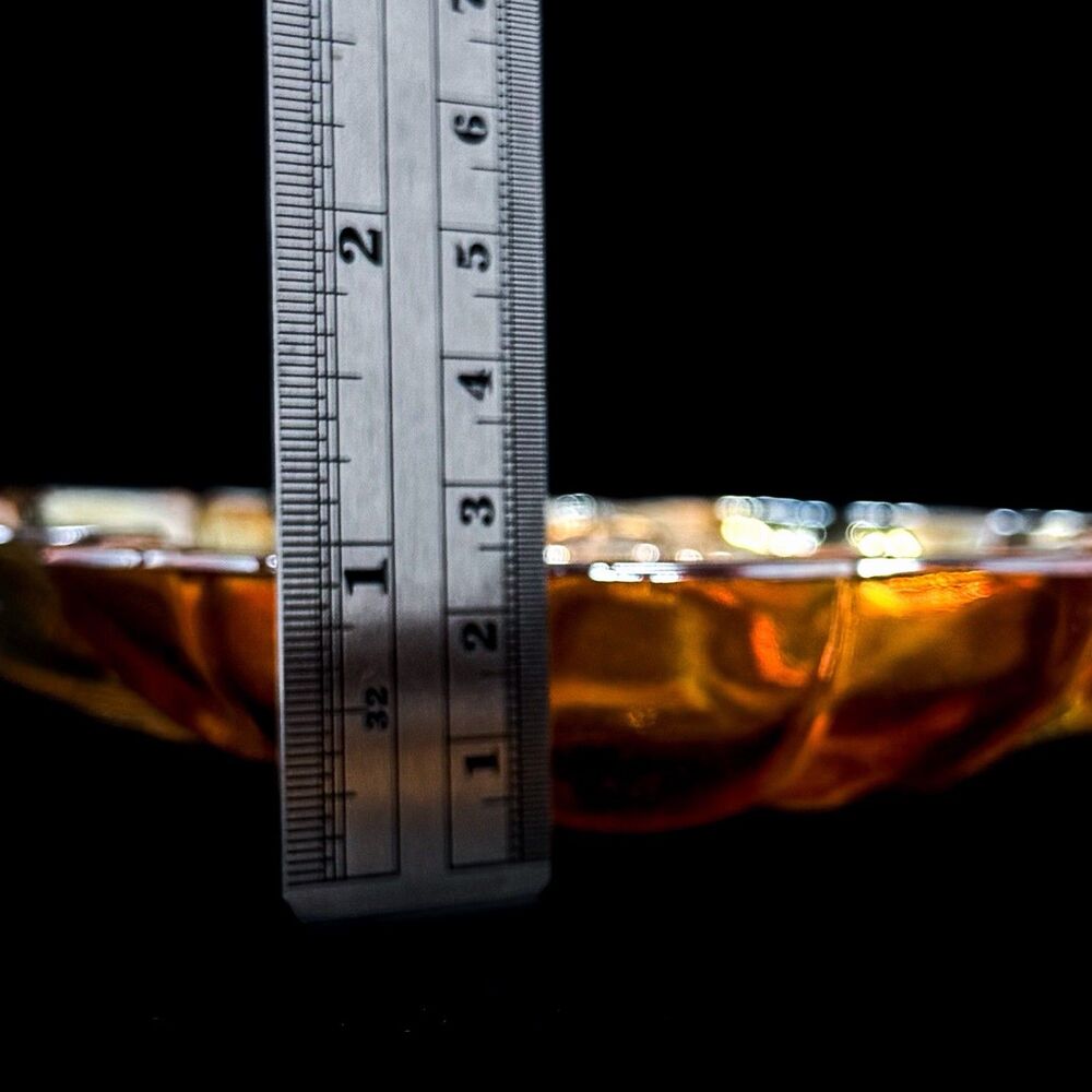 Vintage Jeannette Marigold Carnival Glass Clover Candy Trinket Dish - Picture 8 of 8